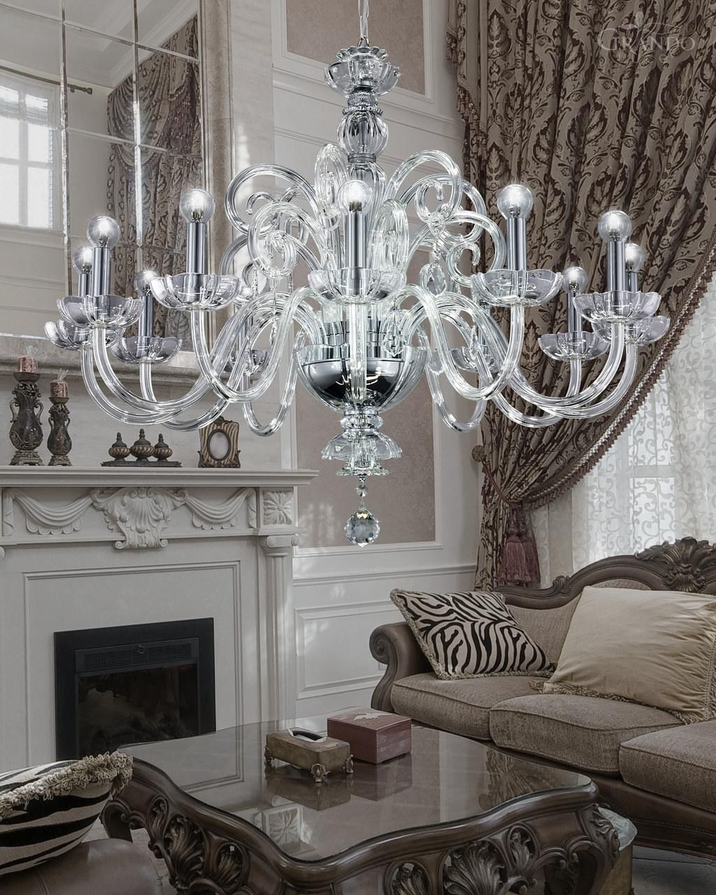12512 Ch Chrome Crystal Chandelier With Crystal Swarovski Spectra Intended For Chrome Crystal Chandelier (View 5 of 12)