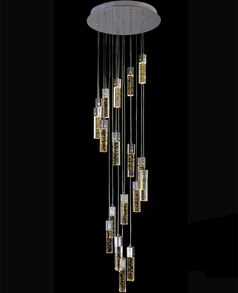 14 35m Hotel Hall Led Stair Light Modern Chandelier Lighting Intended For Long Modern Chandelier (Photo 1 of 12)