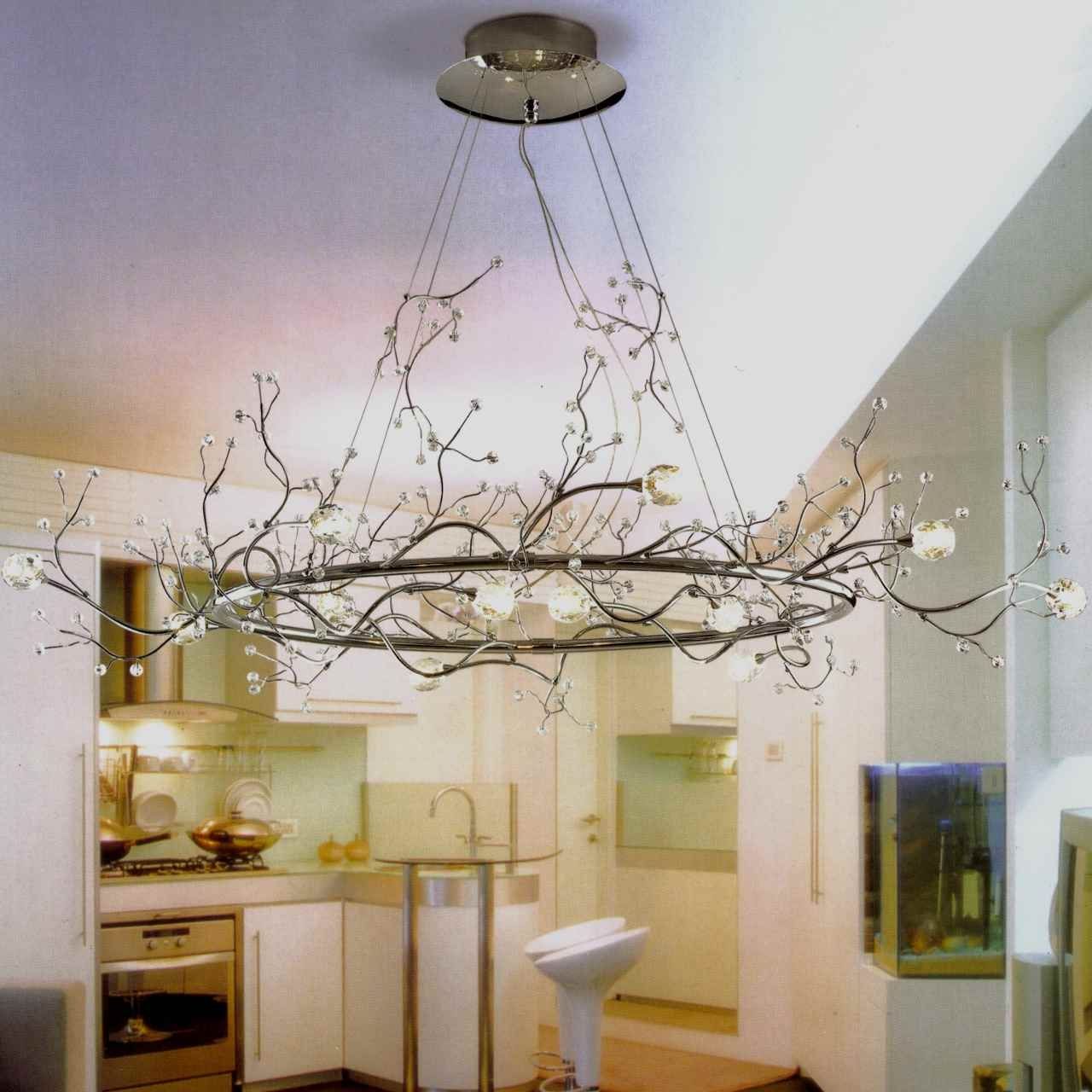 40 Albero Modern Crystal Branch Oval Chandelier Polished Chrome 8 With Regard To Crystal Branch Chandelier (Photo 1 of 12)