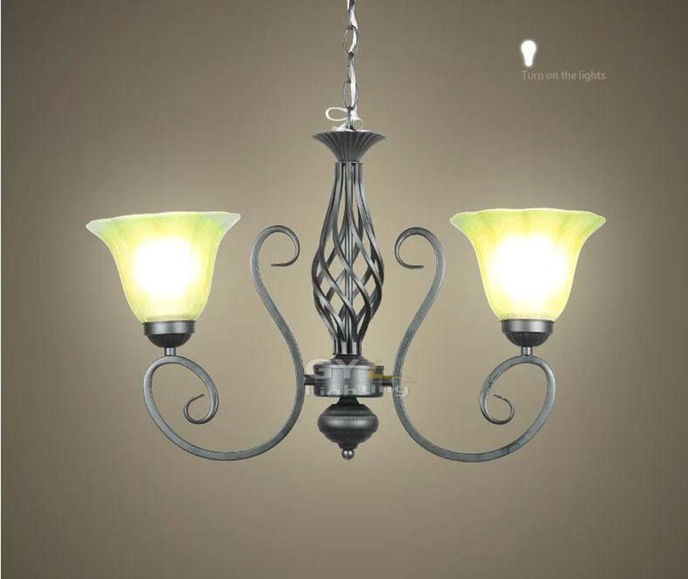Ac100 240v 5739cm Frost Glass Lampshade Sconces Vintage Wrought For Vintage Wrought Iron Chandelier (View 12 of 12)