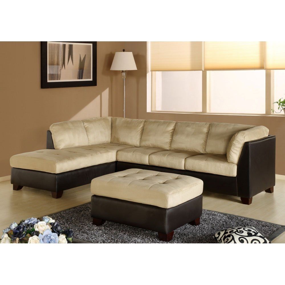 Amazon Charlotte Sectional Sofa And Ottoman In Beige Intended For Abbyson Sectional Sofa (View 11 of 12)