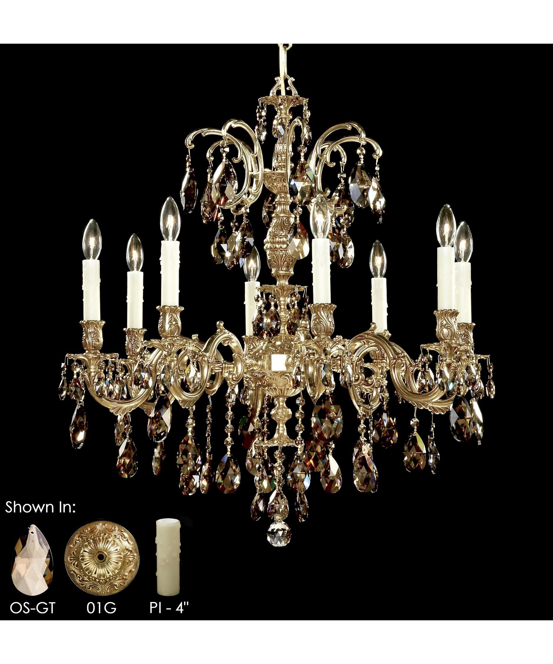 American Brass And Crystal Ch9714 Marlena 27 Inch Wide 8 Light Intended For Crystal And Brass Chandelier (Photo 25 of 264)