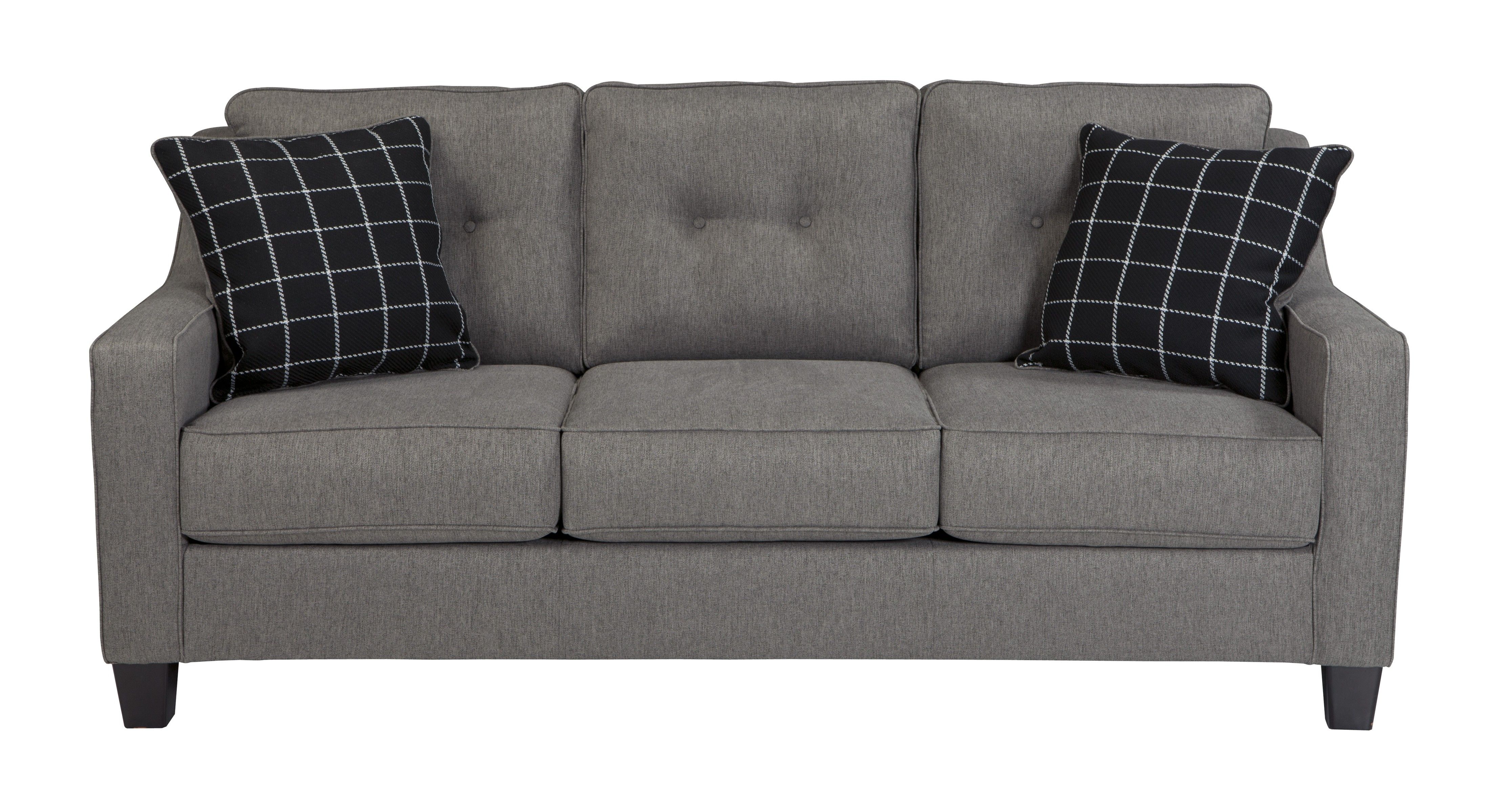 Ashley 5390138 Brindon Contemporary Sofa In Charcoal Fabric Upholstery In Ashley Tufted Sofa (View 10 of 12)