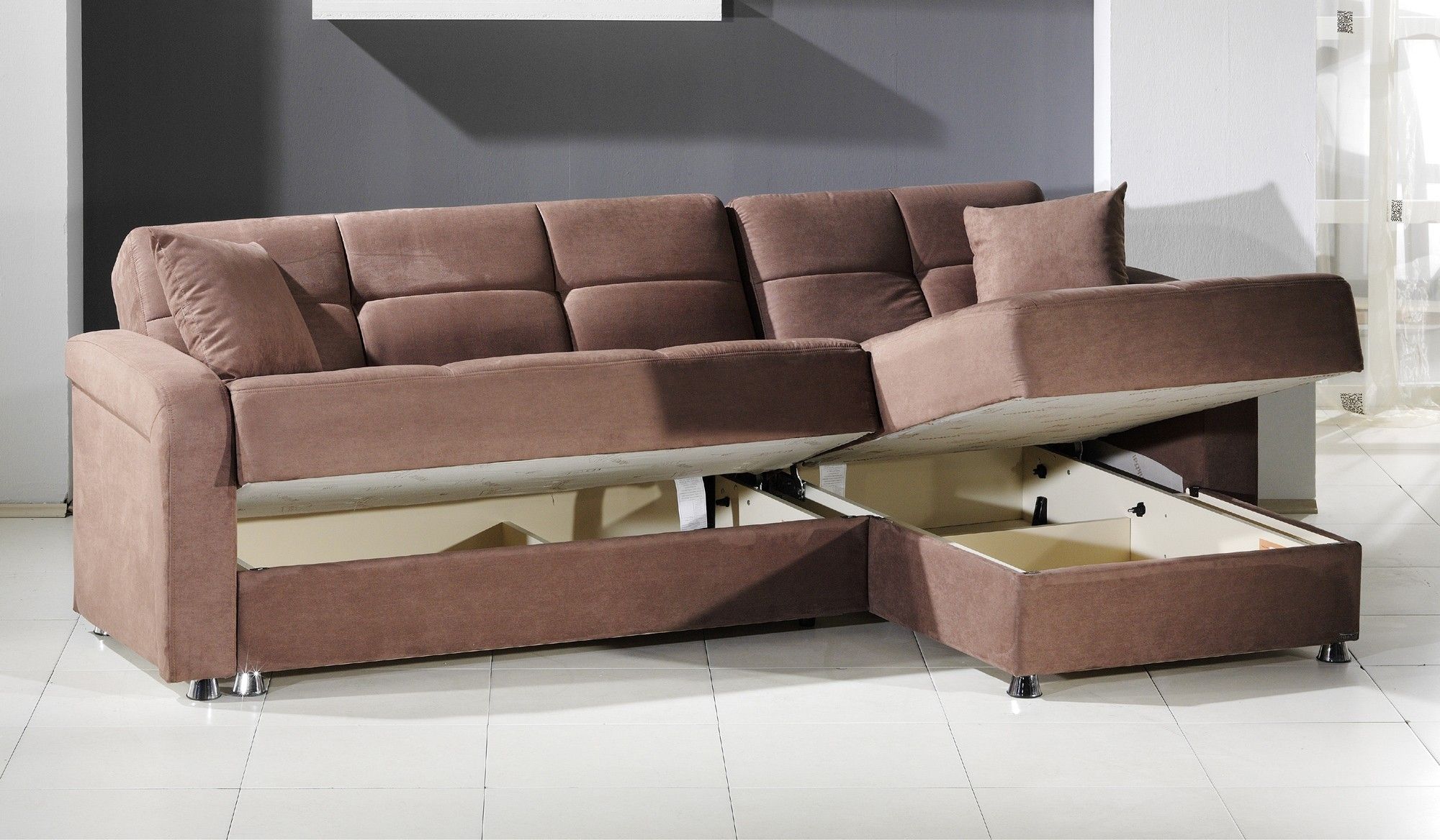 Attractive Sectional Sofas With Storage 48 For Your Abson Living In Abbyson Living Charlotte Beige Sectional Sofa And Ottoman (Photo 10 of 12)