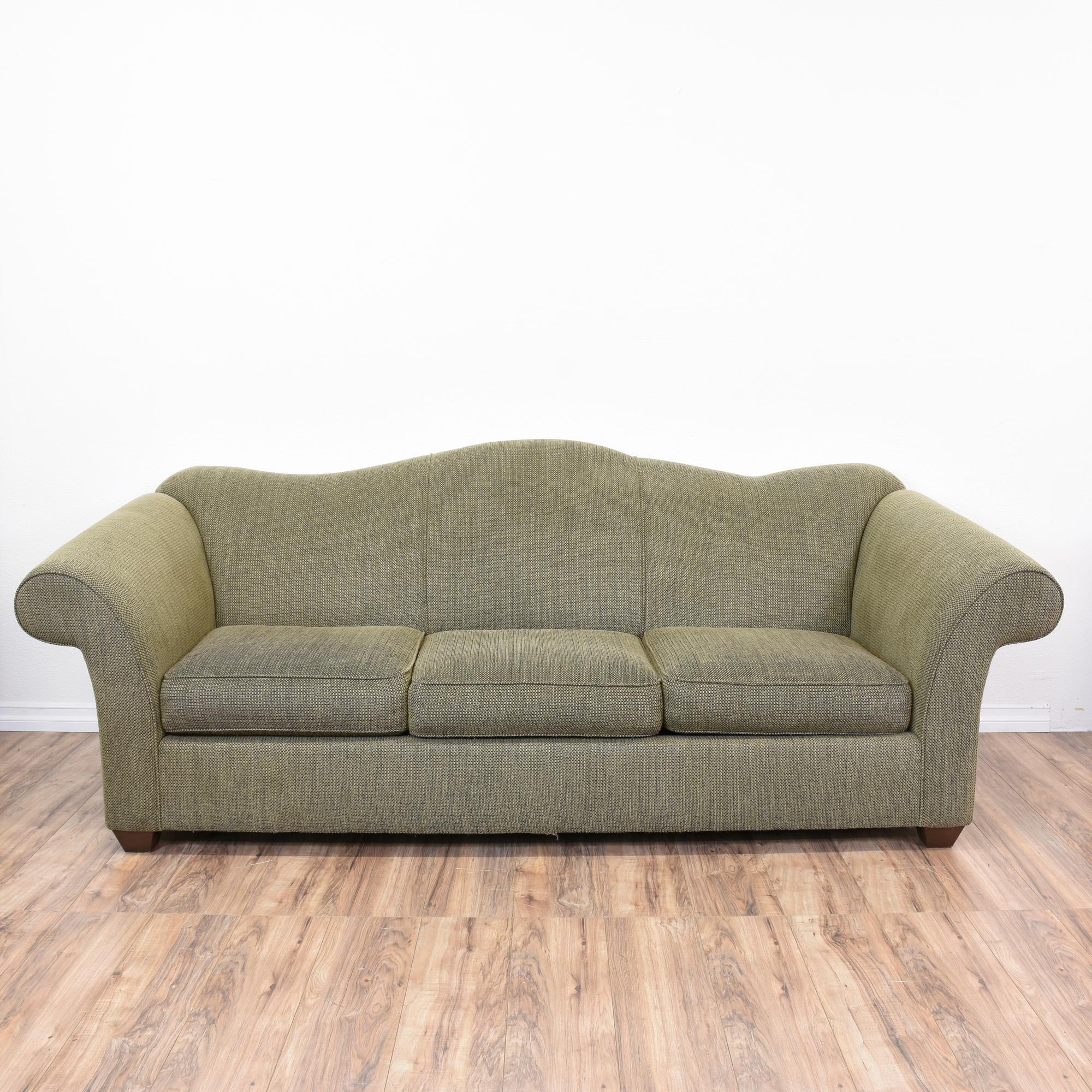 Bauhaus Green Tweed Camelback Sleeper Sofa Best Traditional With Bauhaus Sleeper Sofa (Photo 1 of 12)