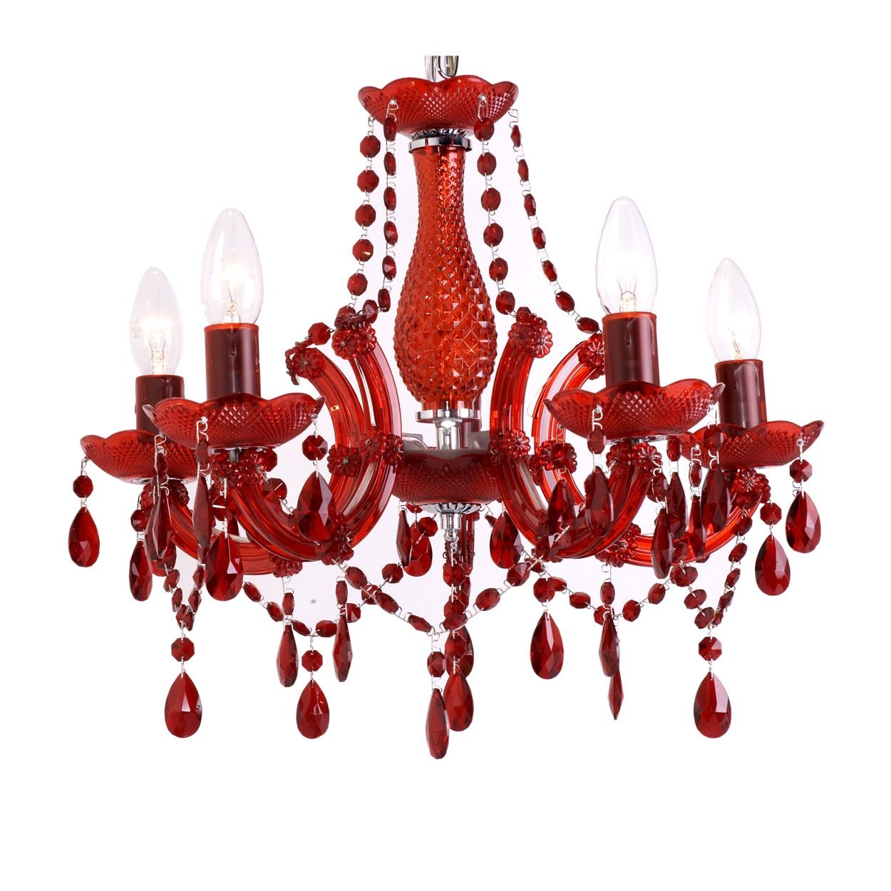 Beautiful Red Chandelier For Home Interior Design Models With Red With Regard To Red Chandeliers (Photo 4 of 12)