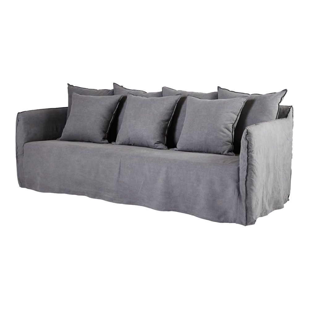 Belgian Linen Carlier Slipcover Sofa Anthropologie Furniture Intended For Contemporary Sofa Slipcovers (View 8 of 12)