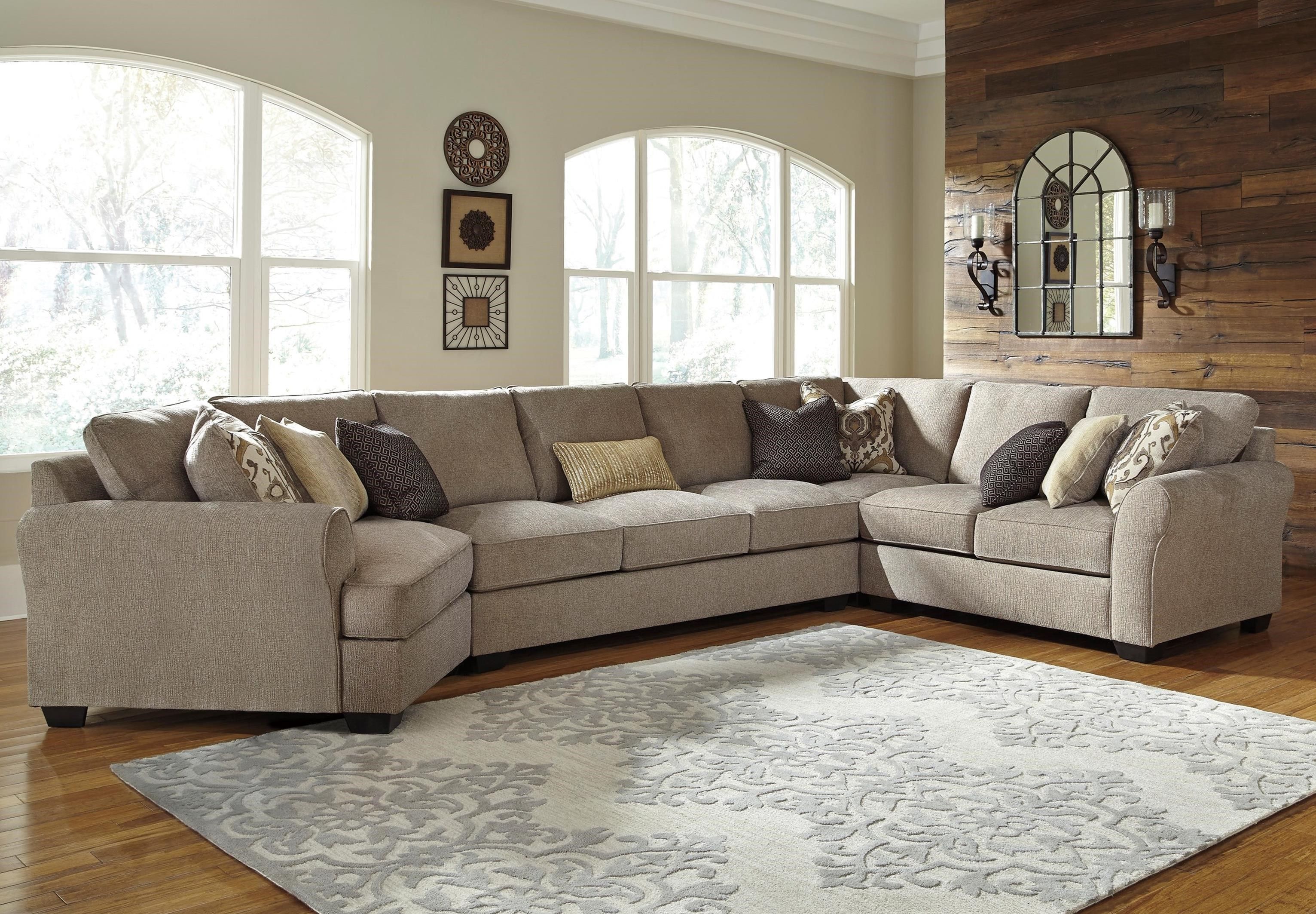 Benchcraft Pantomine 4 Piece Sectional With Left Cuddler Armless Inside Cuddler Sectional Sofa (Photo 10 of 12)
