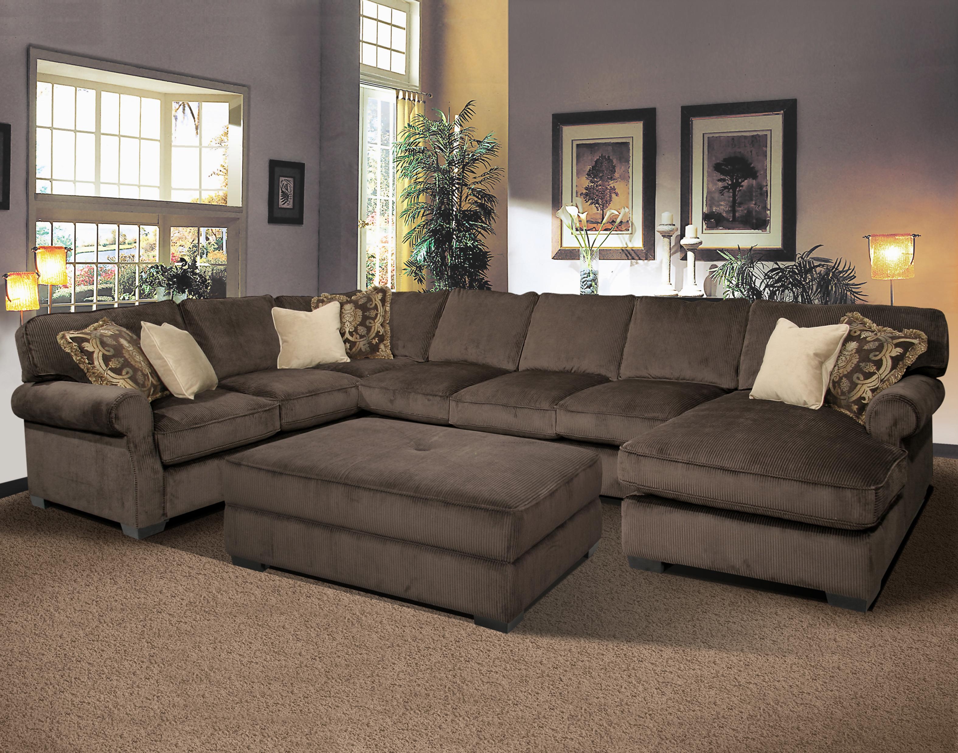 Big And Comfy Grand Island Large 7 Seat Sectional Sofa With Right Intended For 7 Seat Sectional Sofa (Photo 1 of 12)