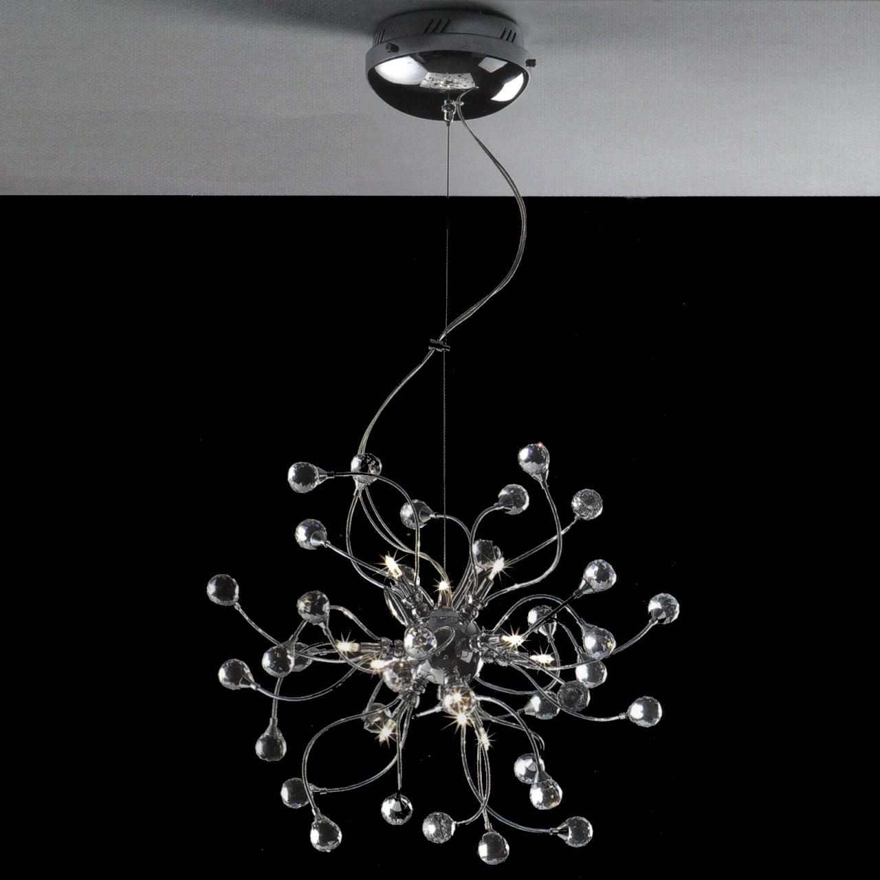 Brizzo Lighting Stores 18 Sfera Modern Crystal Round Chandelier Intended For Modern Chrome Chandeliers (Photo 9 of 12)