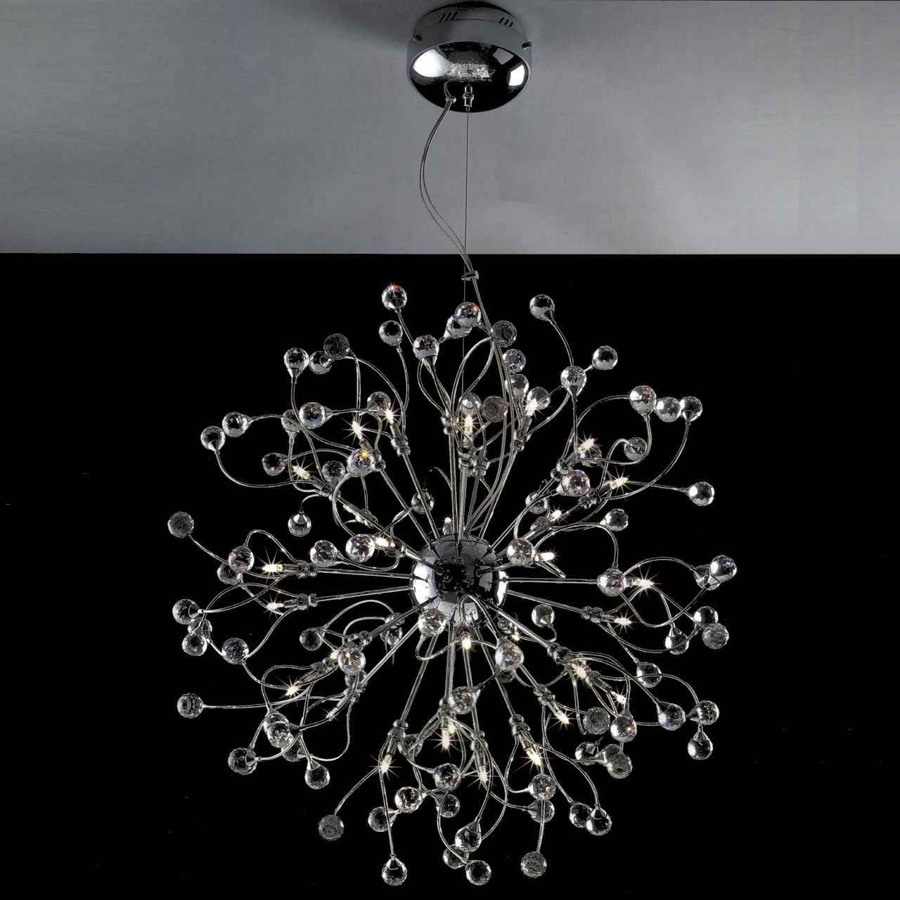 Brizzo Lighting Stores 30 Sfera Modern Crystal Round Chandelier With Modern Chrome Chandeliers (View 3 of 12)
