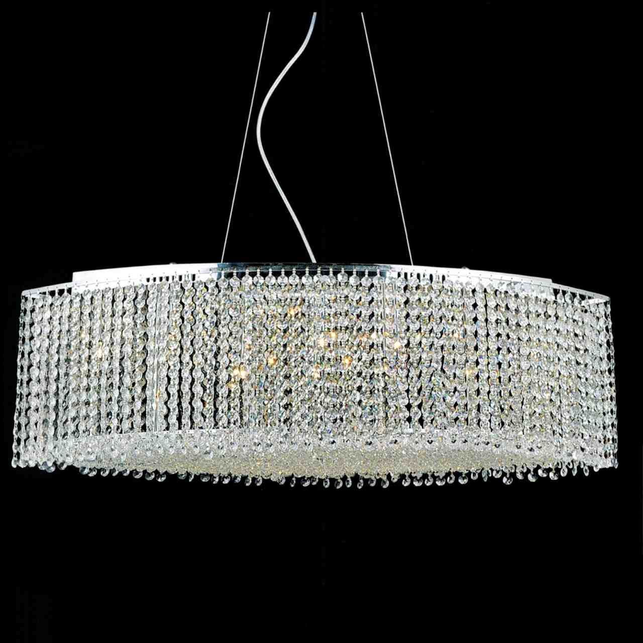 Brizzo Lighting Stores 35 Rainbow Modern Linear Crystal Regarding Chrome Crystal Chandelier (View 10 of 12)