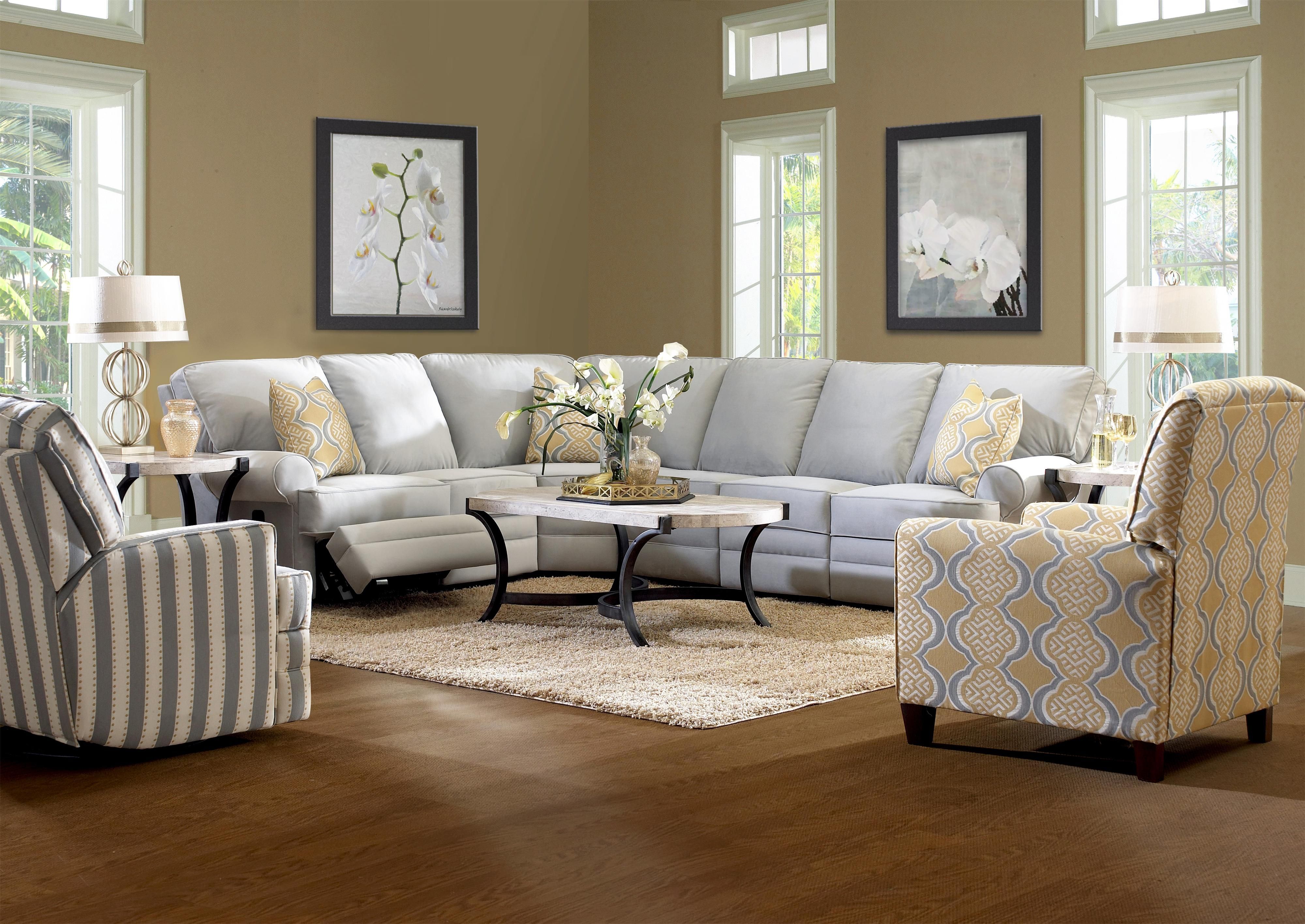 Classic Reclining Sectional Sofa With Rolled Arms Klaussner With Classic Sectional Sofas (Photo 1 of 12)