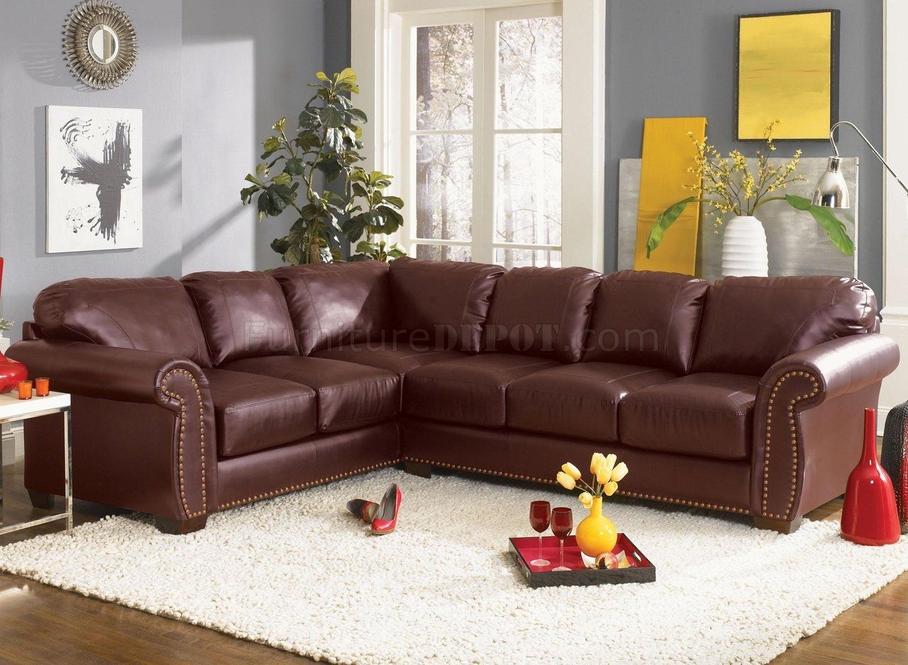 Classic Sectional Sofa Cassidy L190 Burgundy With Classic Sectional Sofas (View 9 of 12)