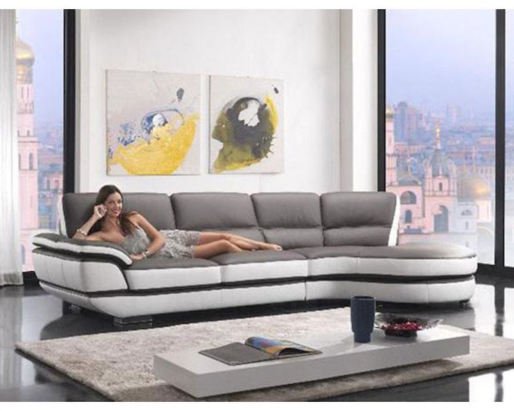 Contemporary European Style Eco Leather Sectional Sofa 44l6068 Within European Sectional Sofas (View 1 of 12)