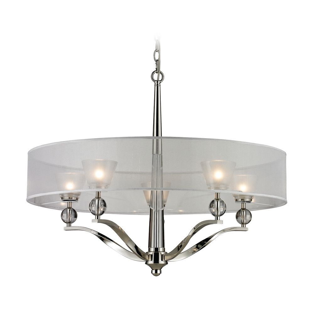 Crystal Polished Nickel Chandeliers Destination Lighting Pertaining To Modern Silver Chandelier (Photo 2 of 12)