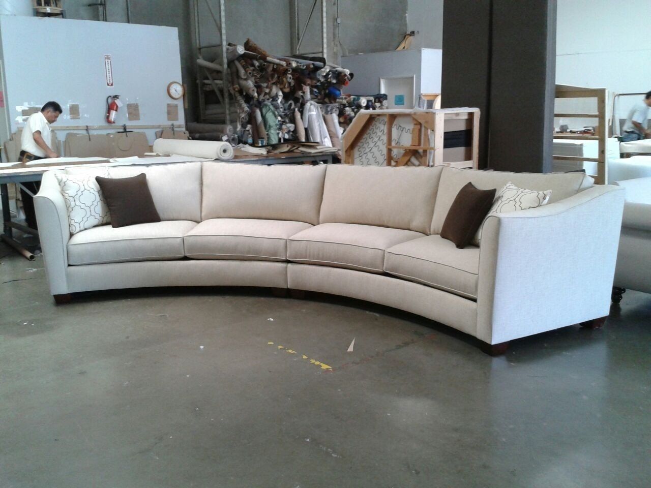 Curved Sectional Sofa Set Rich Comfortable Upholstered Fabric Intended For Circular Sectional Sofa (Photo 3 of 12)