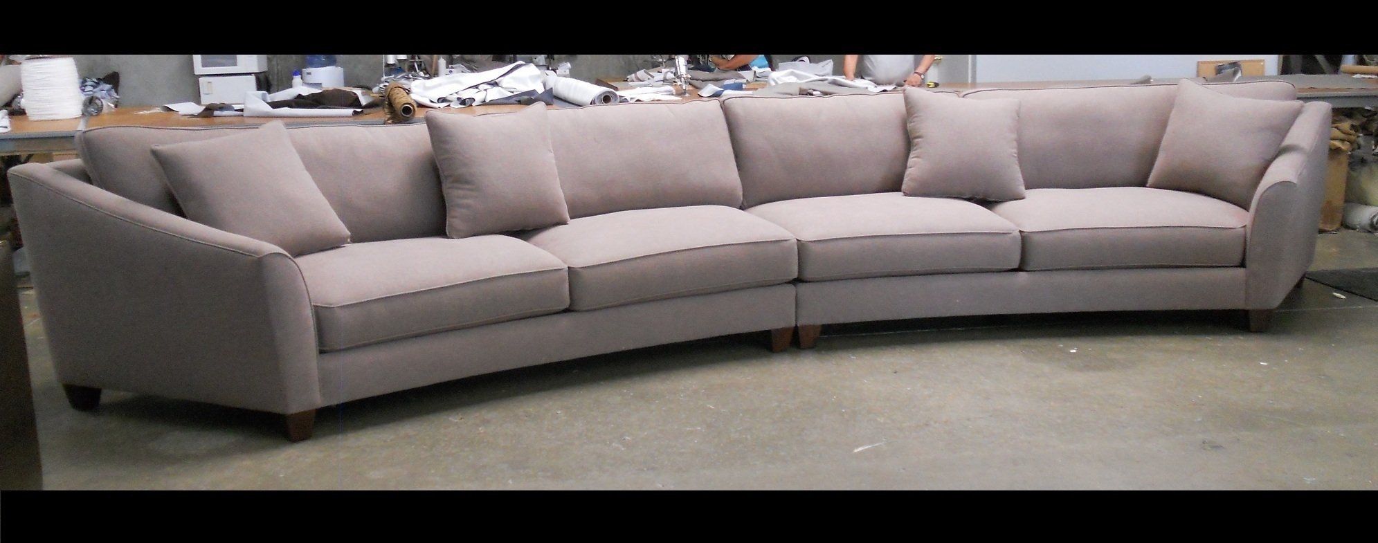 Curved Sectional Sofa Set Rich Comfortable Upholstered Fabric Intended For Contemporary Curved Sofas (View 7 of 12)