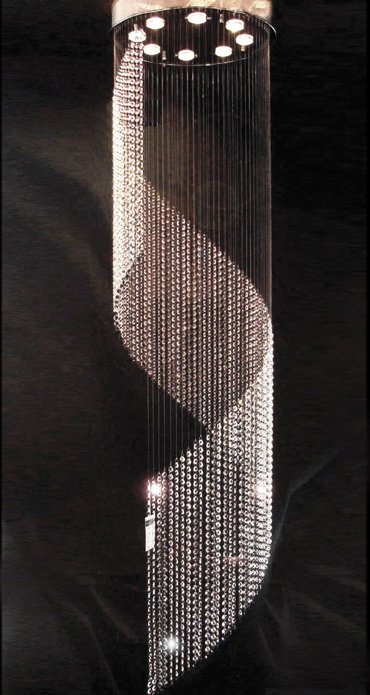 D500mm Krystall Lysekrone Lampen Long Crystal Lamp Crystal Light Inside Long Chandelier Light (Photo 5 of 12)