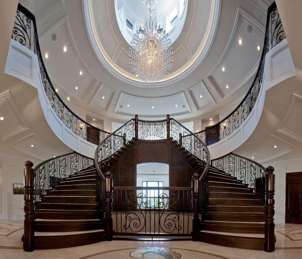 Expansive Staircase Ideas Staircase Traditional With Oversized Regarding Oversized Chandeliers (Photo 5 of 12)
