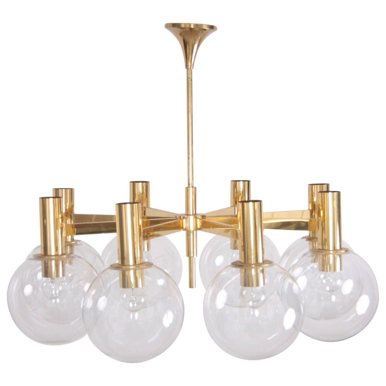 Extra Large Brass Chandelier With Eight Arms Ott International Pertaining To Large Brass Chandelier (View 5 of 12)