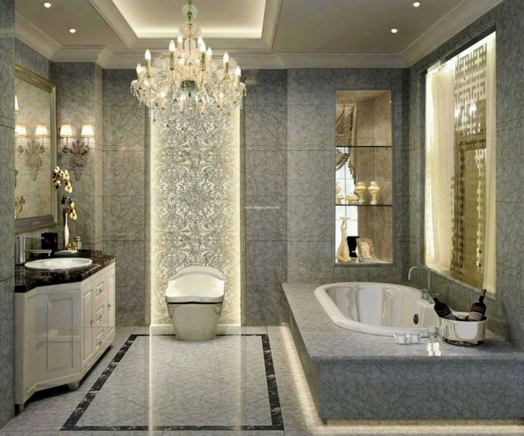 Impressive Bathroom Crystal Chandelier Lavish Modern Bathroom Throughout Crystal Bathroom Chandelier (View 9 of 12)