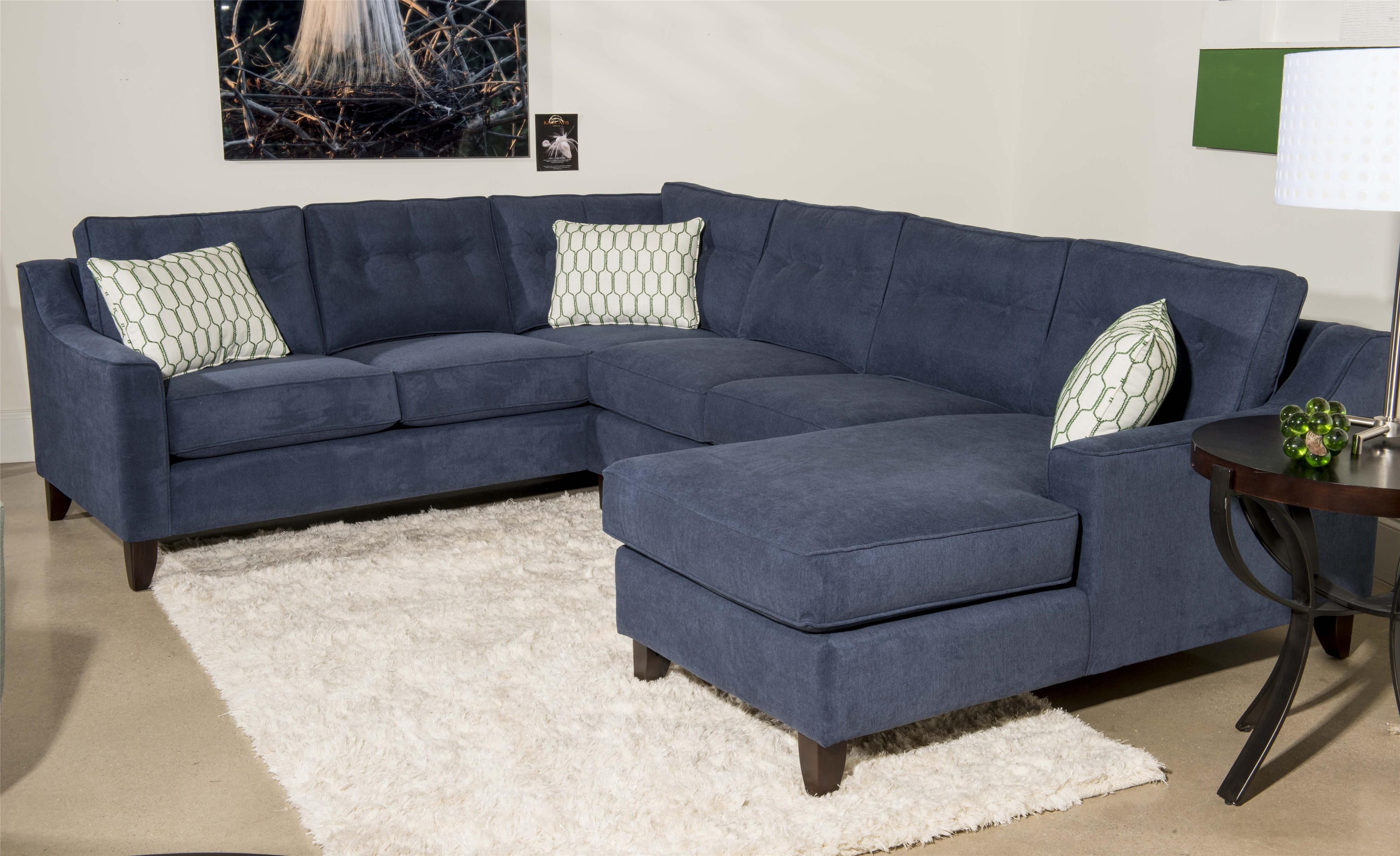 Klaussner Audrina Contemporary 3 Piece Sectional Sofa With Chaise Pertaining To 3 Piece Sectional Sofa Slipcovers (Photo 4 of 12)
