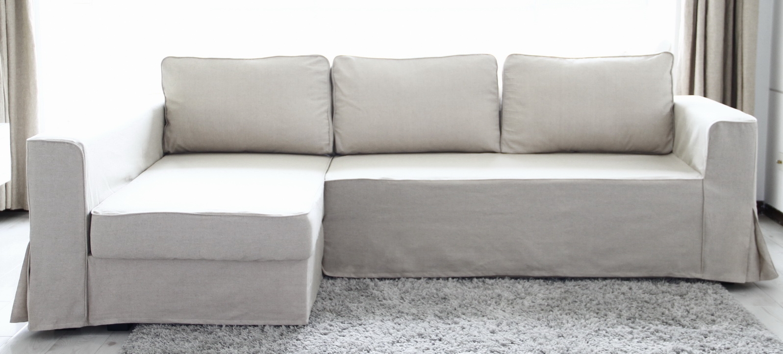 Loose Fit Linen Manstad Sofa Slipcovers Now Available Within Chaise Sofa Covers (Photo 1 of 12)