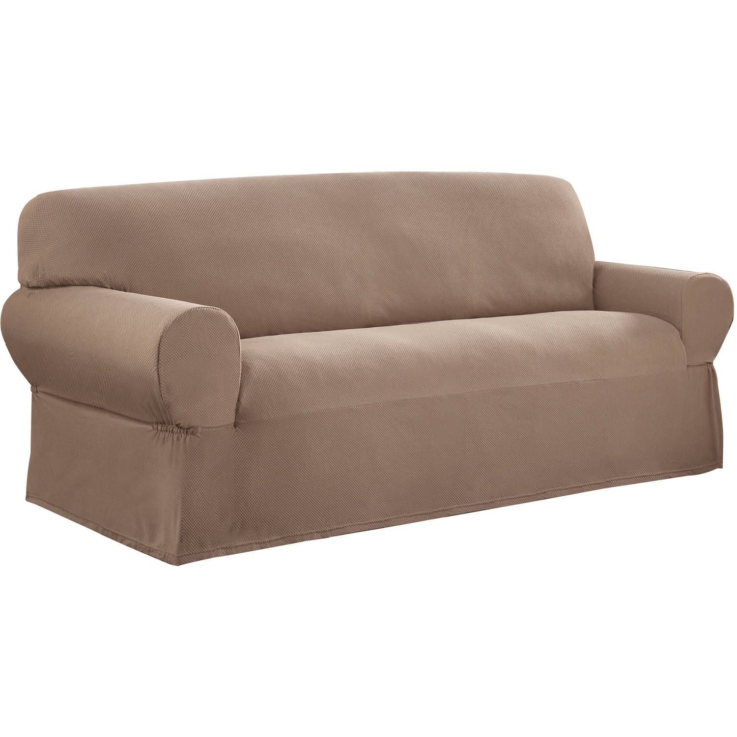 Mainstays 1 Piece Stretch Fabric Sofa Slipcover Walmart For Clearance Sofa Covers (View 8 of 12)