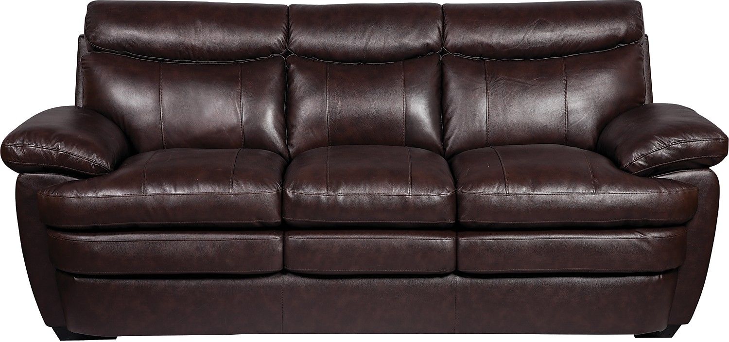 Marty Genuine Leather Sofa Brown The Brick Within Brick Sofas (View 9 of 12)