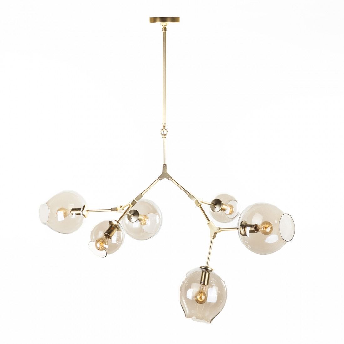 Modern Six Globe Branching Ceiling Lamp Gold With Regard To Gold Modern Chandelier (View 12 of 12)