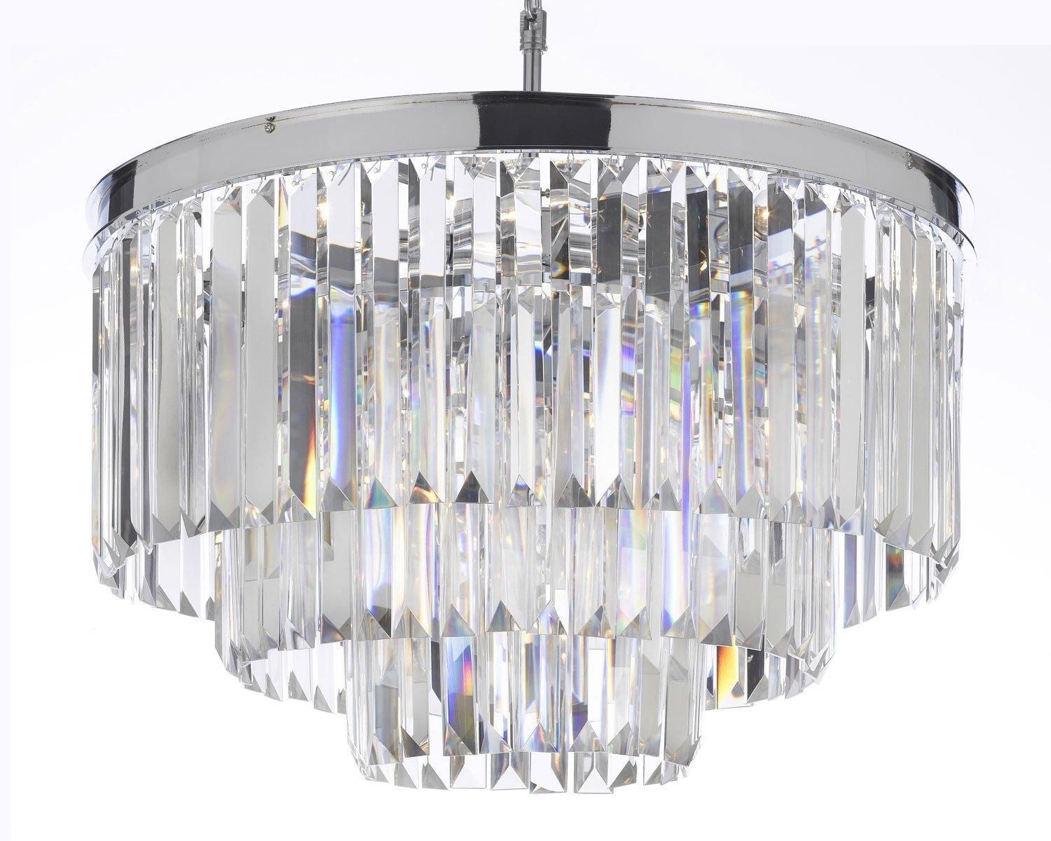 Odeon Empress Crystal Glass Fringe 3 Tier Chandelier Lighting In 3 Tier Crystal Chandelier (View 11 of 12)