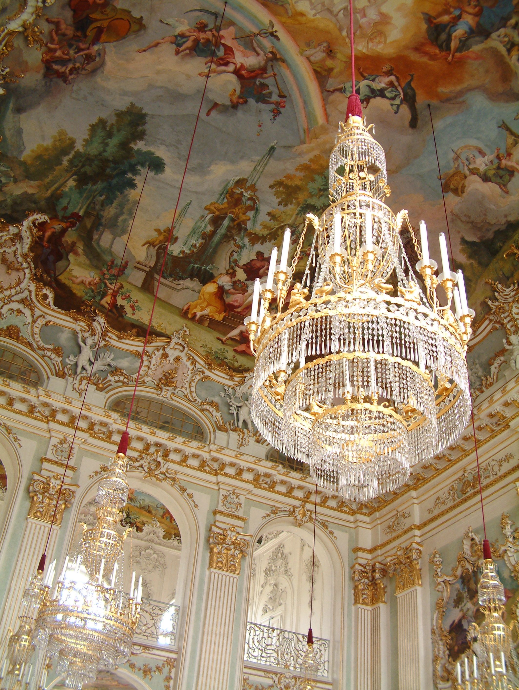 Ornate Chandeliers In The Nymphenburg Palace On The Outskirts Of Inside Ornate Chandeliers (View 12 of 12)
