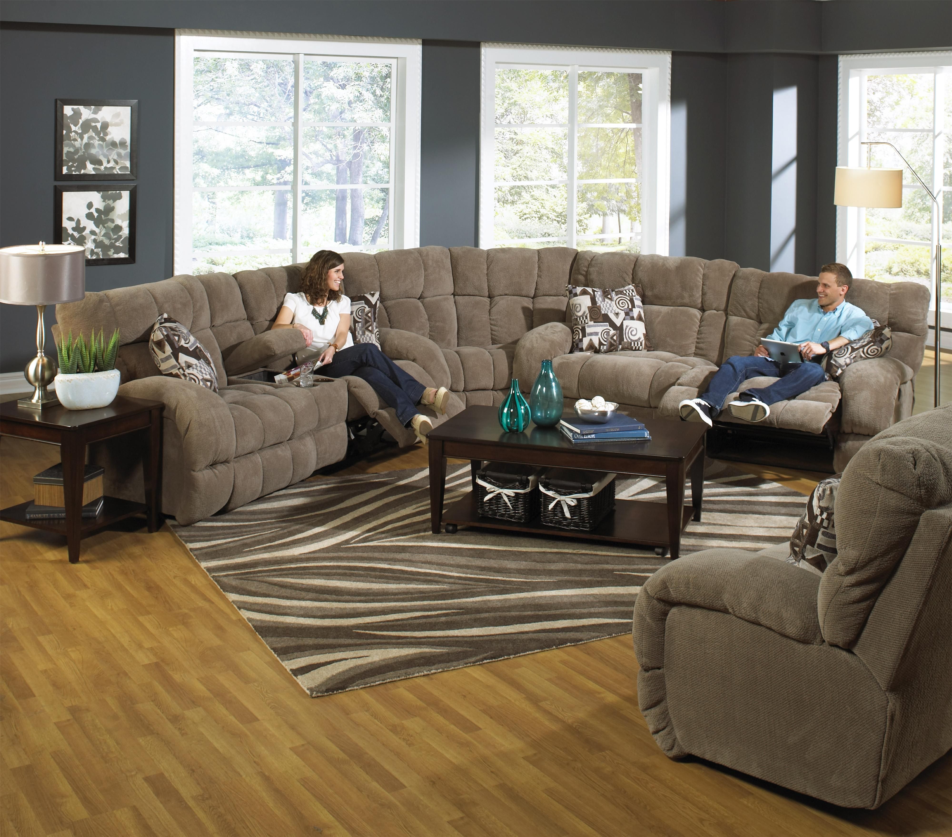 Power Lay Flat Recliner With Wide Seat Catnapper Wolf And Inside 7 Seat Sectional Sofa (Photo 4 of 12)