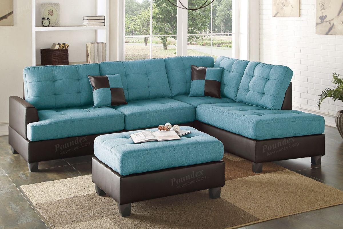 Remarkable Turquoise Leather Sectional Sofa 58 About Remodel In Abbyson Living Charlotte Beige Sectional Sofa And Ottoman (View 11 of 12)