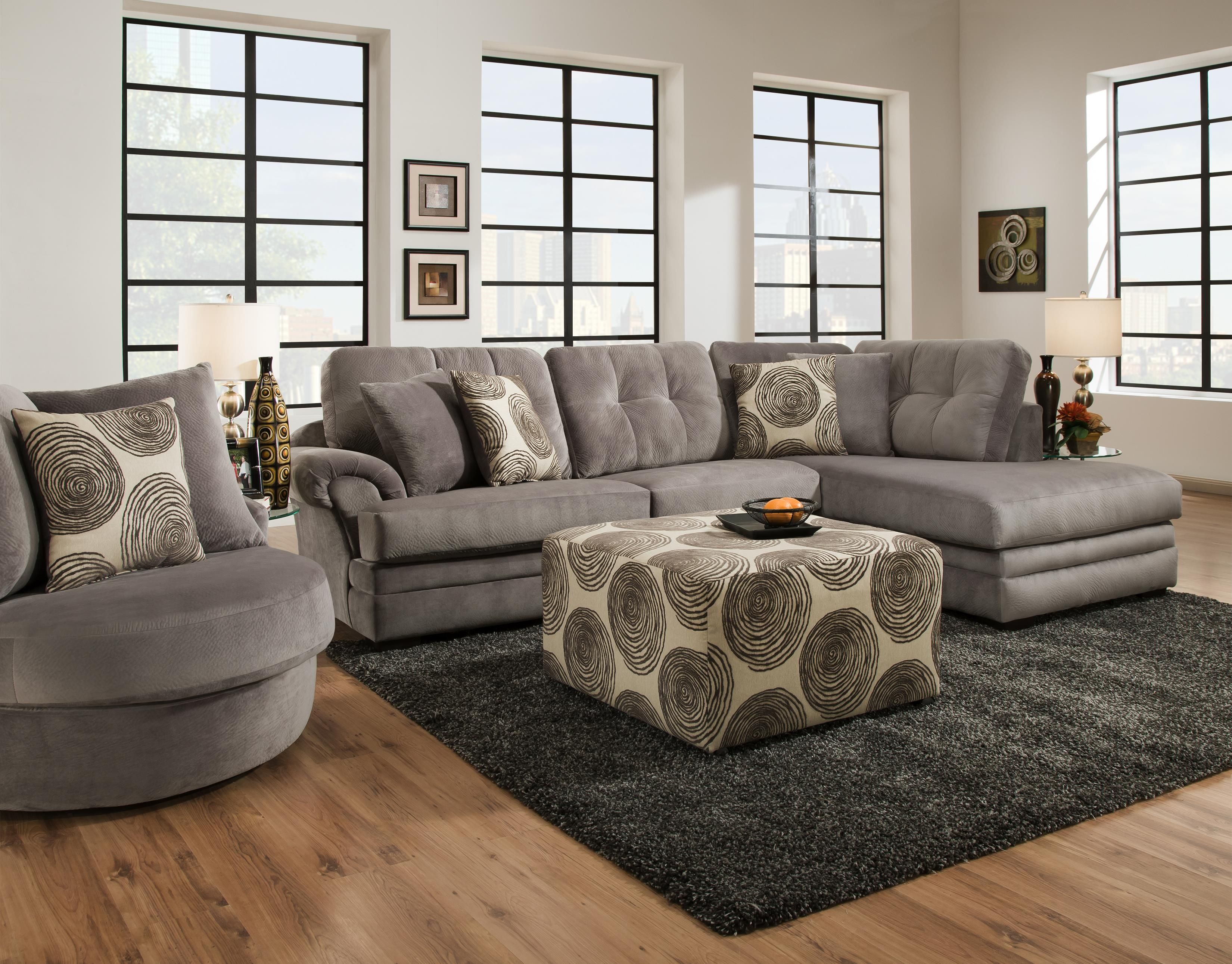 Sectional Sofa With Chaise On Right Side Corinthian Wolf Regarding Corinthian Sectional Sofas (Photo 10 of 12)