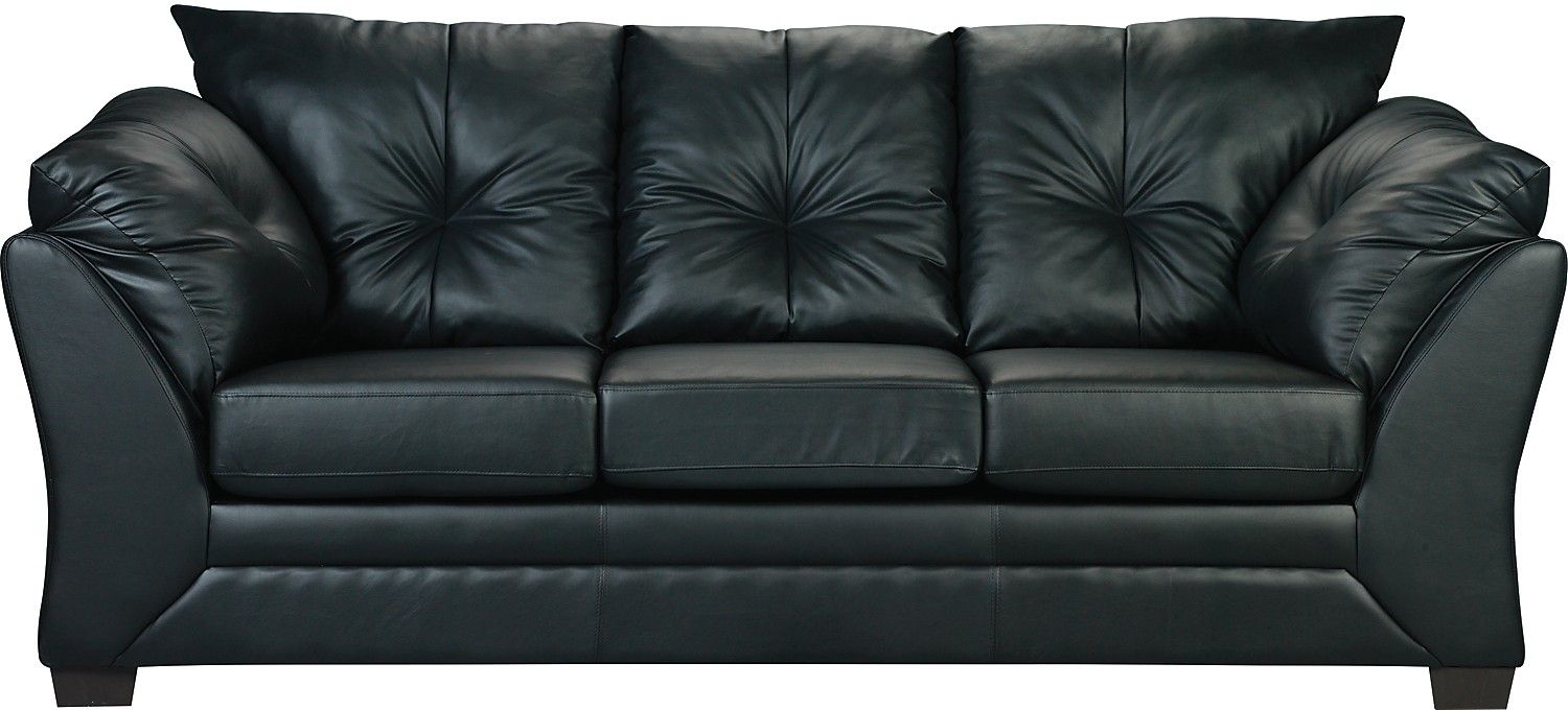 Sofa Max En Similicuir Noir Faux Leather Sofa Throughout Brick Sofas (View 6 of 12)