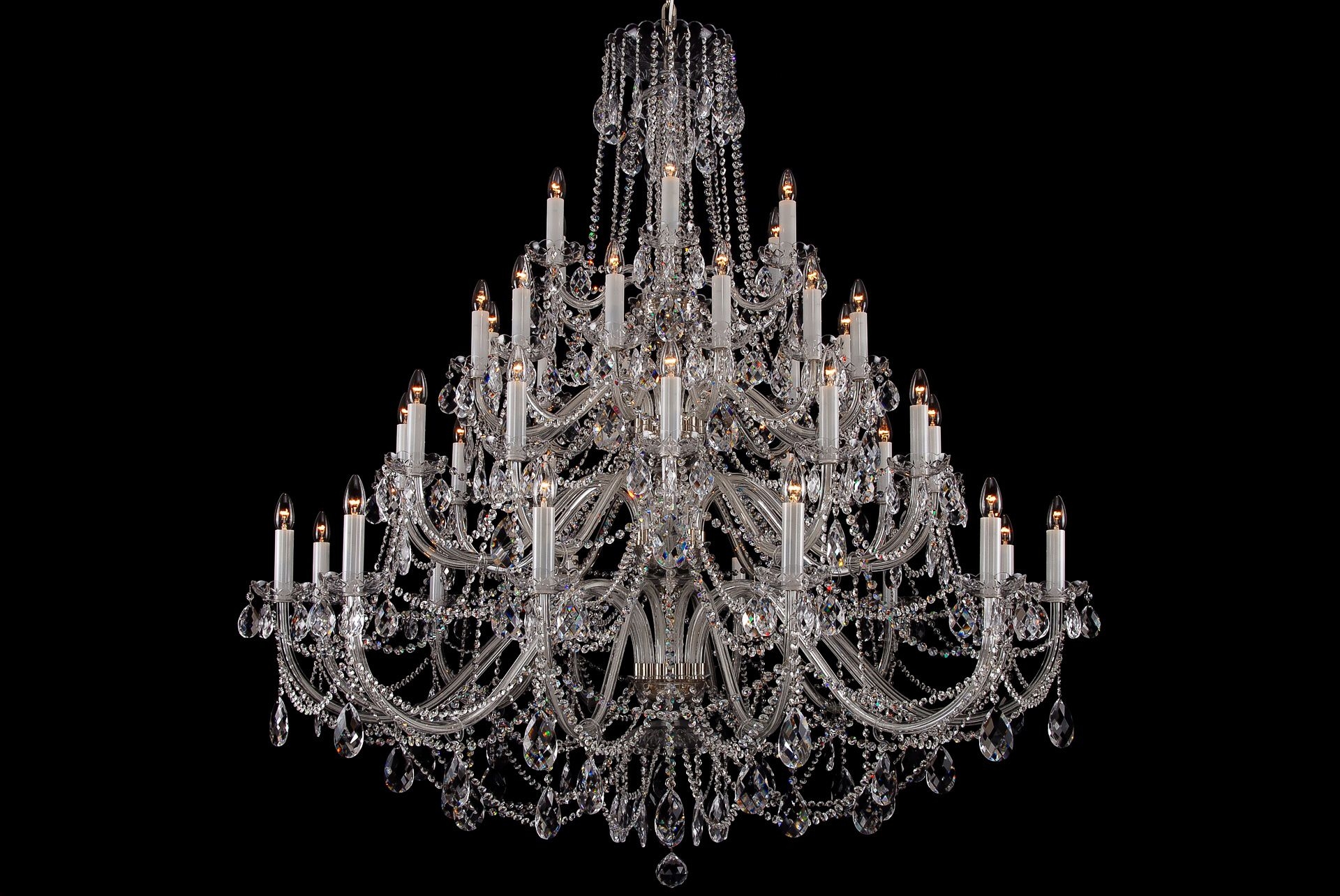 The Largest Clear Crystal Chandelier With Silver Coloured Metal Pertaining To Huge Crystal Chandeliers (Photo 1 of 12)