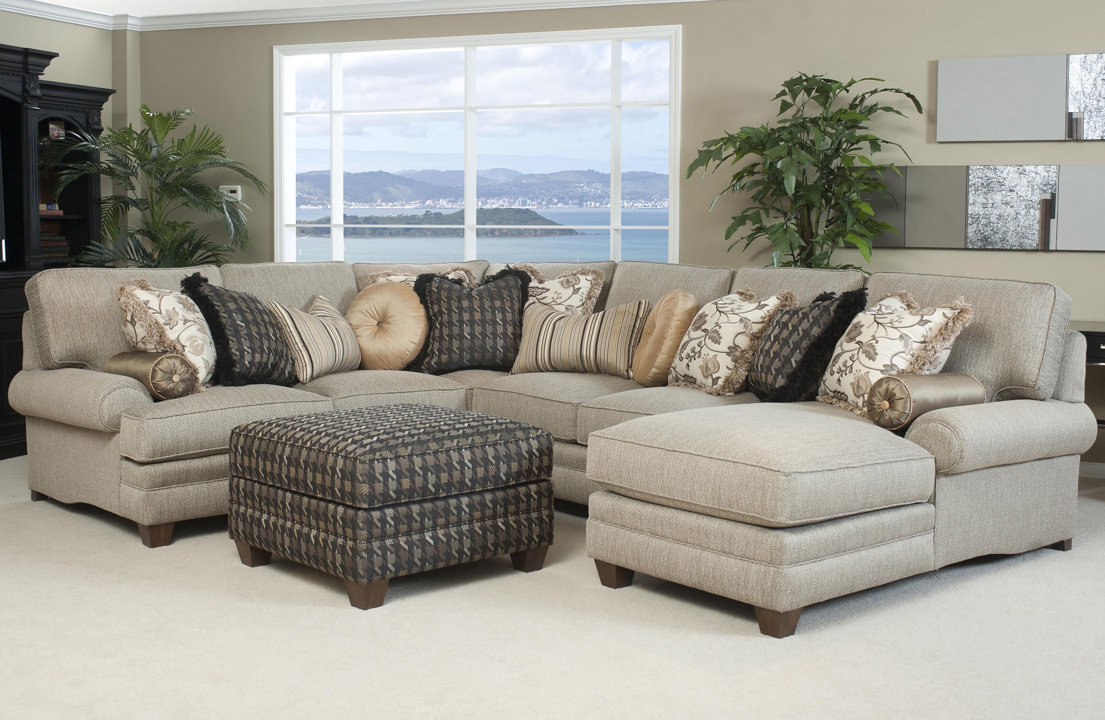 Traditional Styled Sectional Sofa With Comfortable Pillowed Seat For Comfortable Sectional Sofa (View 1 of 12)