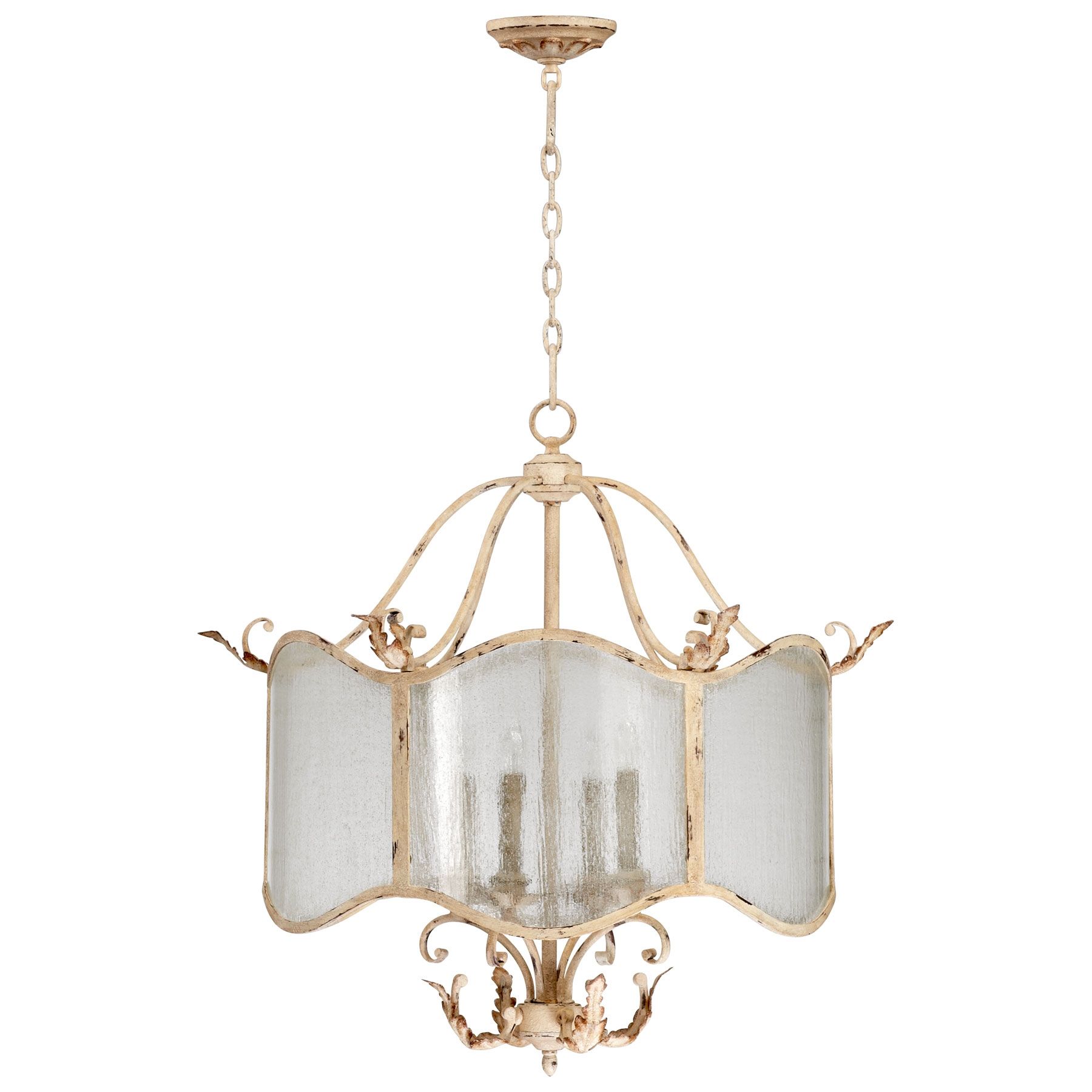 Vintage French Country Chandelier With Glass Lamp Shades And Iron Intended For French Glass Chandelier (Photo 10 of 12)