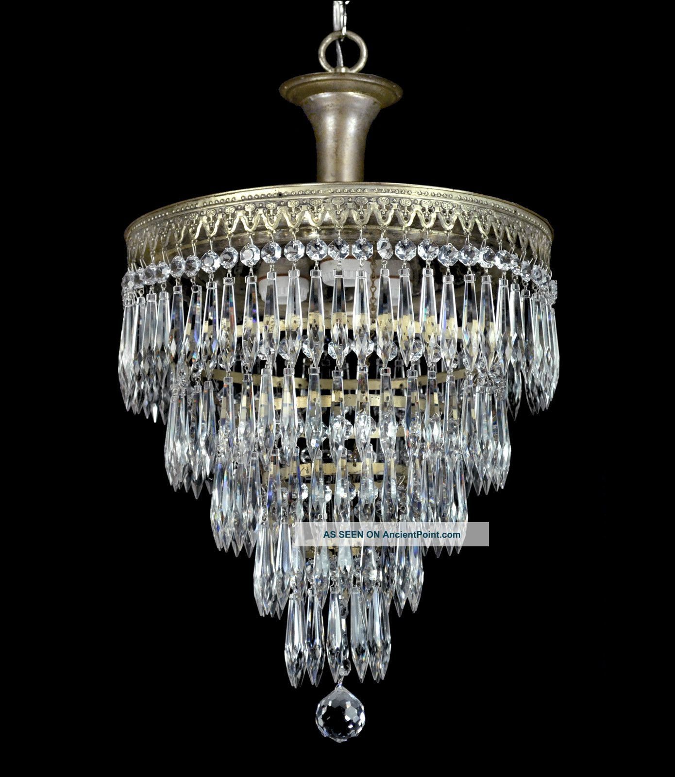 Vintage Wedding Cake Antique Chandelier Pendant Crystal Empire Art Inside Expensive Crystal Chandeliers (View 11 of 11)