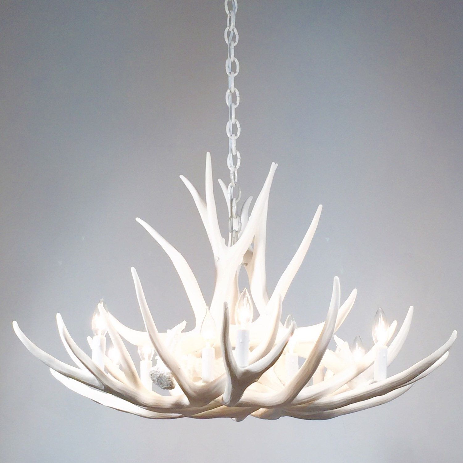 White Antler Chandelier Faux Deer Antler Chandelier D9 With Regard To Stag Horn Chandelier (View 12 of 12)