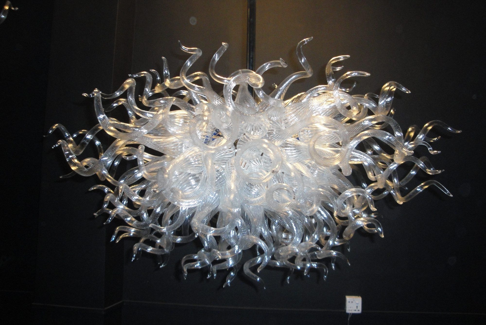 White Blown Glass Chandelier Regarding Small Glass Chandeliers (View 4 of 12)