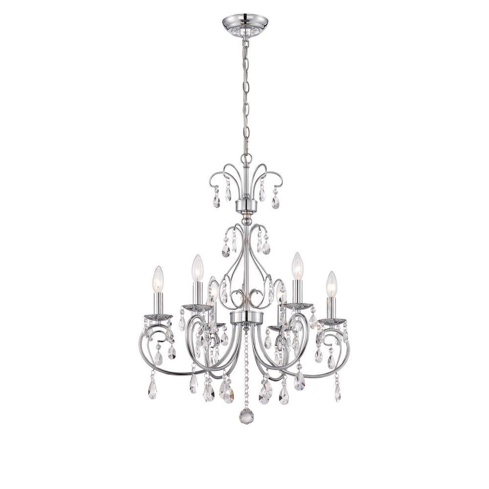 World Imports Kothari 6 Light Chrome Chandelier Wi974508 The Throughout Chrome Chandeliers (Photo 1 of 12)