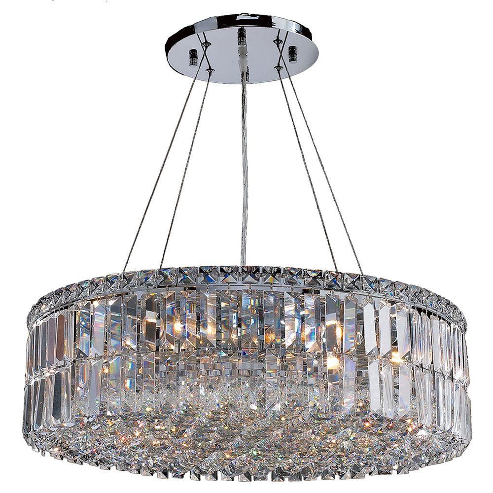 Worldwide Lighting Cascade Collection 12 Light Chrome Crystal Inside Chrome Crystal Chandelier (View 4 of 12)