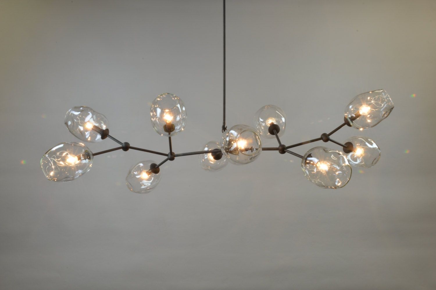 10 Globe Hand Blown Glass Staccato Branch Chandelier Hanging Intended For Branch Chandeliers (Photo 8 of 12)