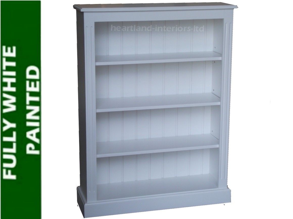 100 Solid Wood Bookcase 4ft X 3ft White Painted Display Shelving In White Painted Bookcase (View 4 of 15)