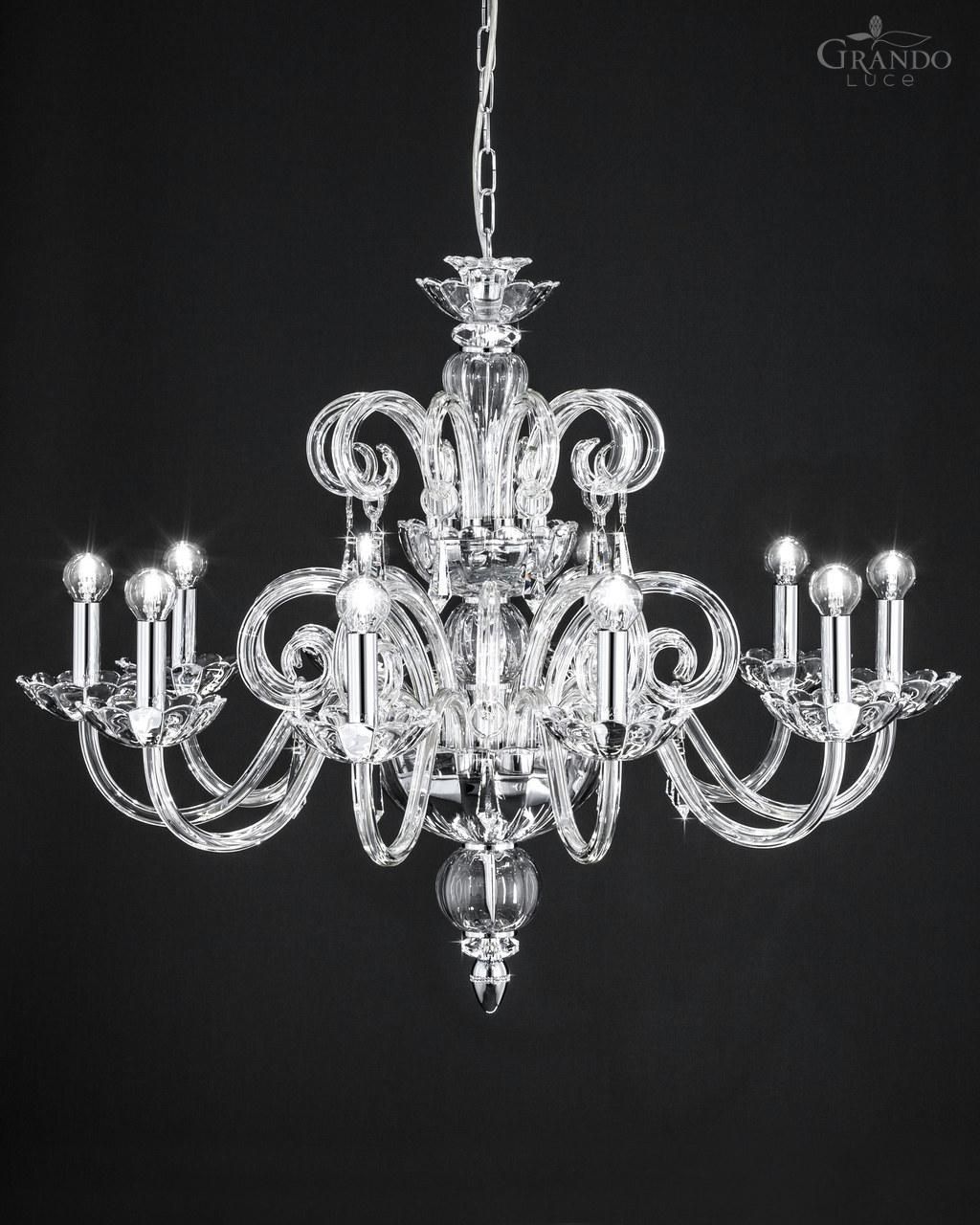 12210 Ch Chrome Crystal Chandelier With Swarovski Spectra Crystal Pertaining To Crystal And Chrome Chandeliers (View 8 of 12)