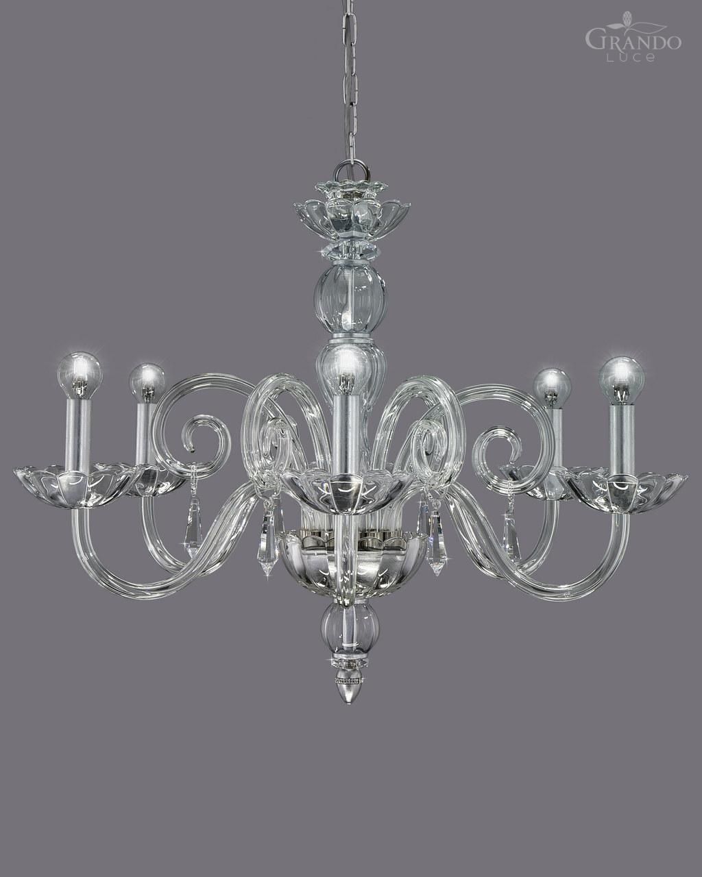 1226 Ch Silver Leaf Crystal Chandelier With Swarovski Spectra With Regard To Silver Chandeliers (Photo 8 of 12)