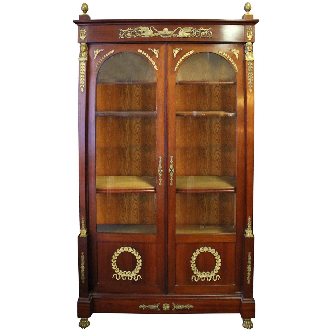 19th Century Empire Style French Mahogany Bookcase For Sale At 1stdibs Regarding Mahogany Bookcase (Photo 4 of 15)